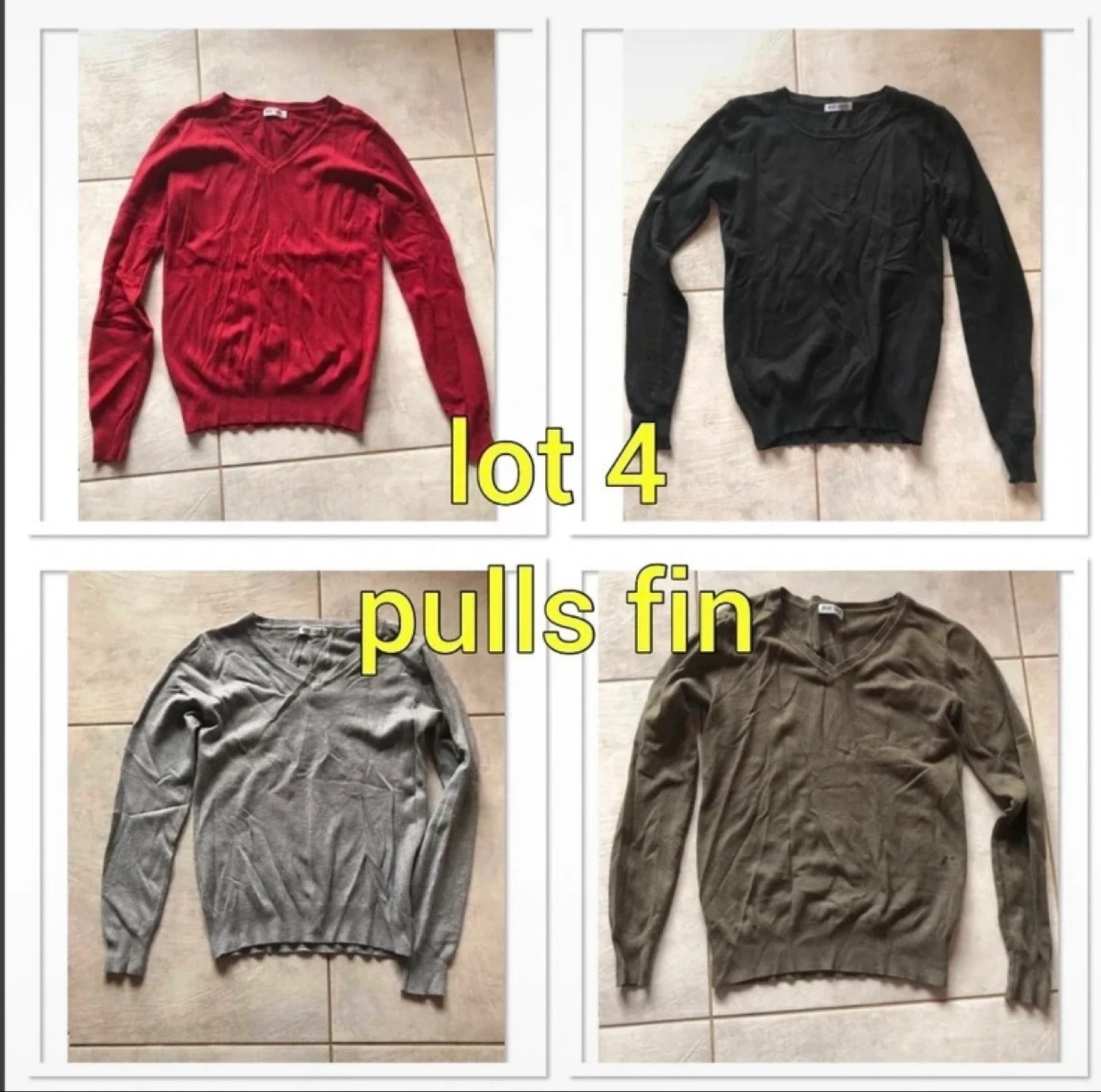 lot 4 pulls fin Miss Sarah (mesures en description taille U) 